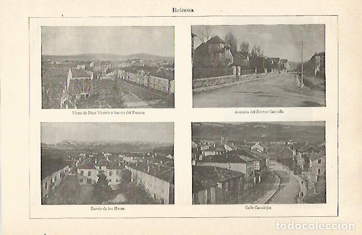 Postales: LAMINA ESPASA 30996: Plazas y calles de Reinosa Santander - Varios