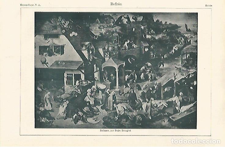Postales: LAMINA ESPASA 30968: Refranes por P. Brueghel - Varios