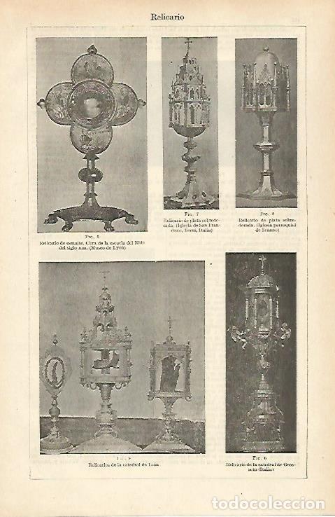 Postales: LAMINA ESPASA 31001: Tipos de relicarios - Varios