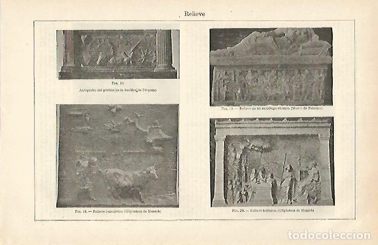Postales: LAMINA ESPASA 31007: Relieves griegos y etruscos - Varios