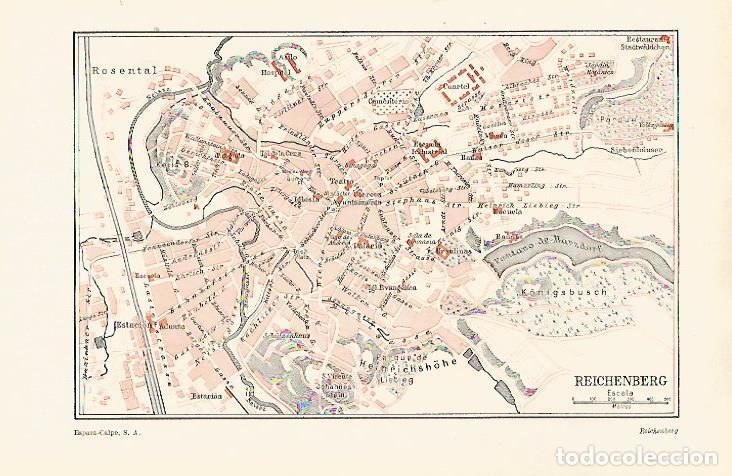 Postales: LAMINA ESPASA 30983: Plano de Reichenberg Alemania - Varios