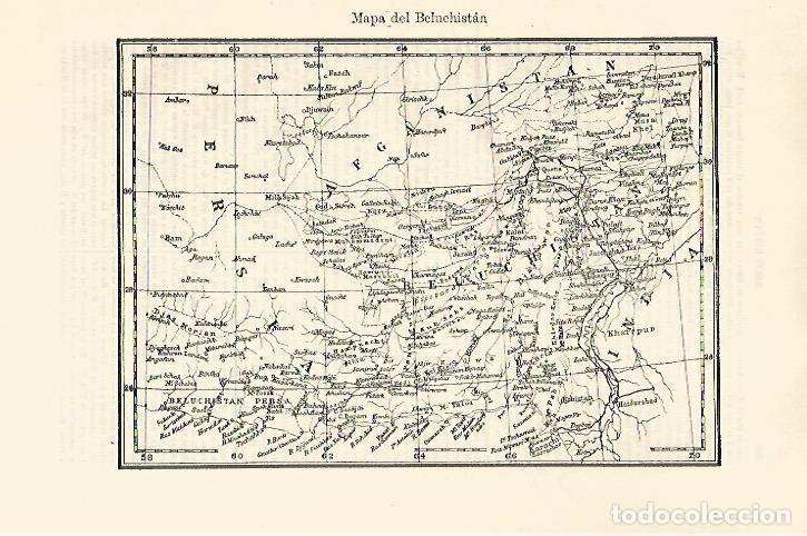 Postales: LAMINA ESPASA 30949: Mapa del Beluchistan - Varios