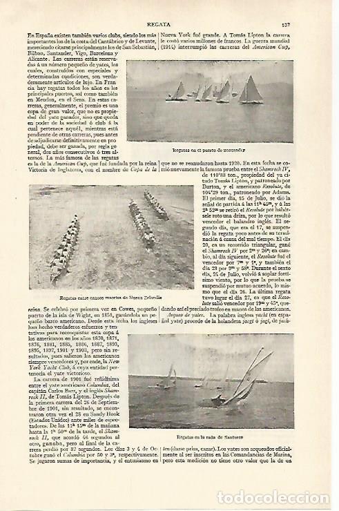 Postais: LAMINA ESPASA 30975: Regatas en Santander - Varios