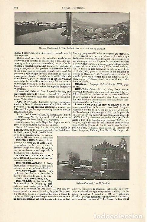 Postales: LAMINA ESPASA 30995: Vistas de Reinosa Cantabria - Varios