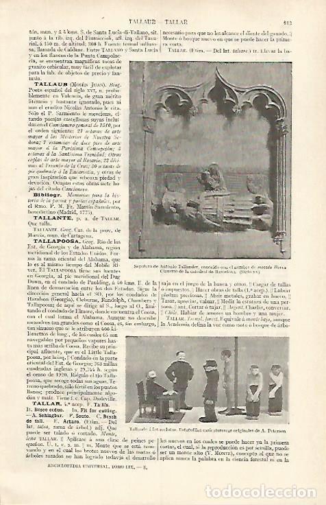 Postales: LAMINA ESPASA 31132: Sepulcro de Antonio Tallander en la Catedral de Barcelona - Varios