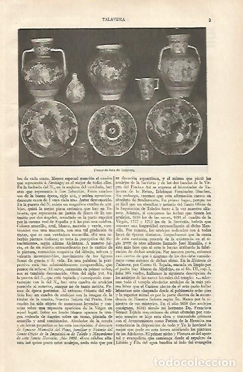 Postales: LAMINA ESPASA 31109: Piezas de loza de Talavera Toledo - Varios