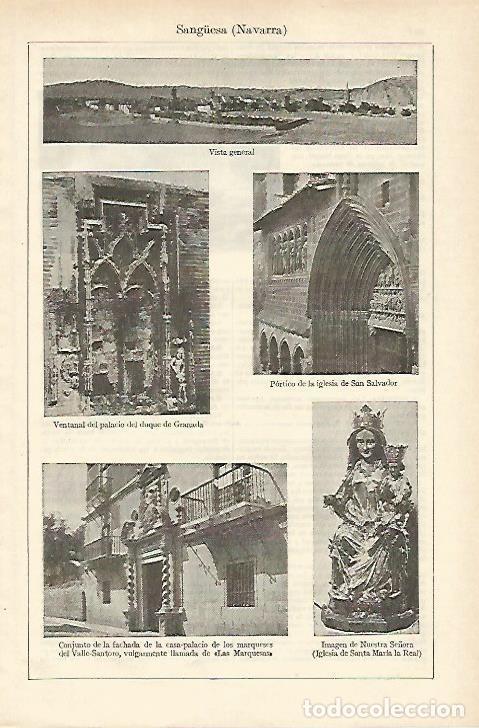 Postales: LAMINA ESPASA 18427: Sanguesa Navarra - Varios