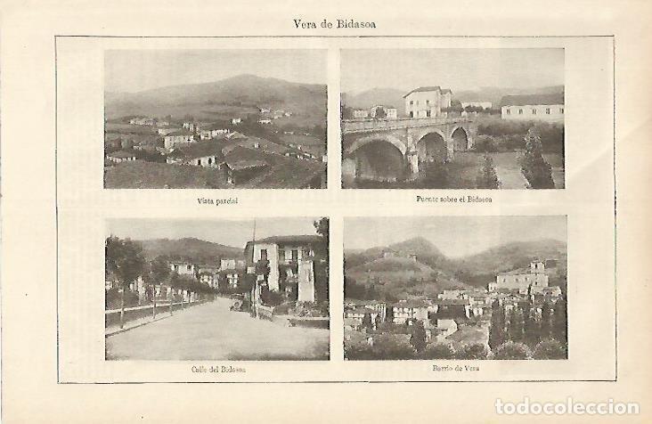 Postales: LAMINA ESPASA 6052: Vistas de Vera de Bidasoa Navarra - Varios Autores