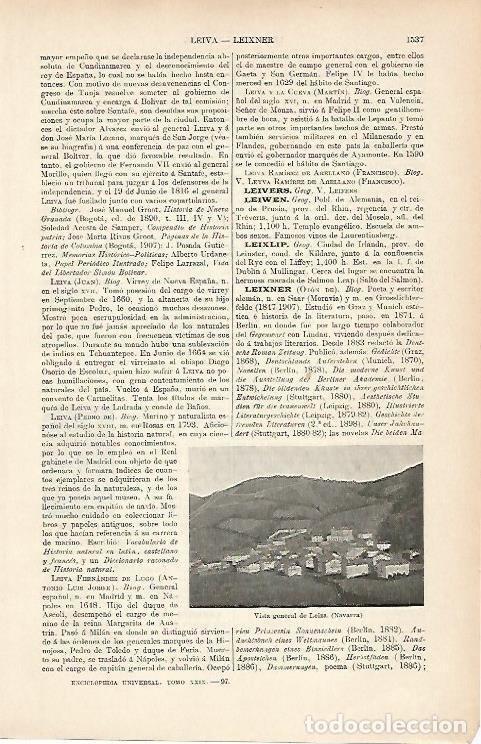 Postales: LAMINA ESPASA 9135: Vista general de Leiza Navarra - Varios