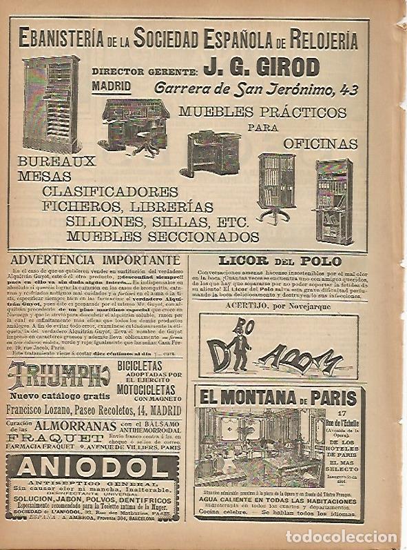 Postkarten: LAMINA 11605: Publicidad de Ebanisteria de la Sociedad Espa&ntilde;ola de Relojeria - Varios