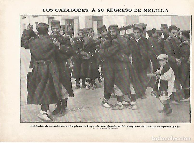 Postcards: LAMINA 11650: Soldados de cazadores en la plaza de Leganes - Varios