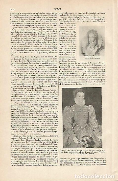 Postales: LAMINA ESPASA 7239: Isabel de Inglaterra - Varios