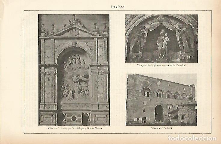 Postales: LAMINA ESPASA 7637: Vistas de Orvieto Italia - Varios