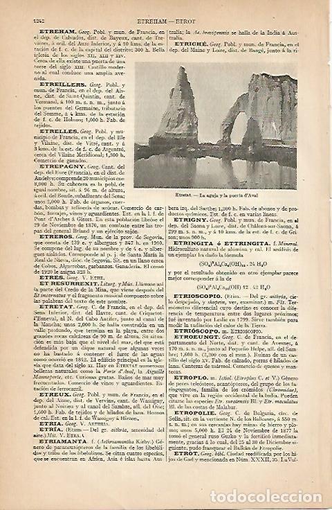 Cartes Postales: LAMINA ESPASA 7948: Puerta de Aval en Etretat Francia - Varios