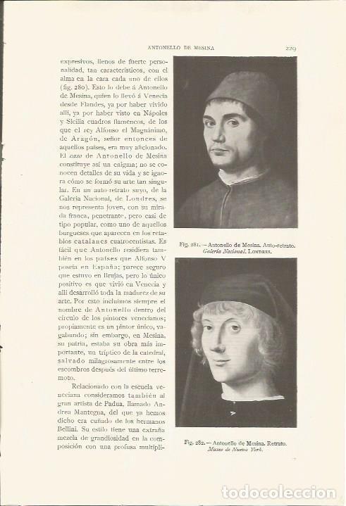 Cartoline: LAMINA 26835: Autorretrato y retrato, por Antonello de Mesina - J. Pijoan
