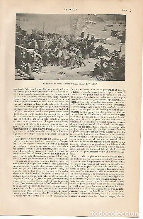 Postkarten: LAMINA ESPASA 1048: La retirada de Rusia obra de Ivon - Varios Autores