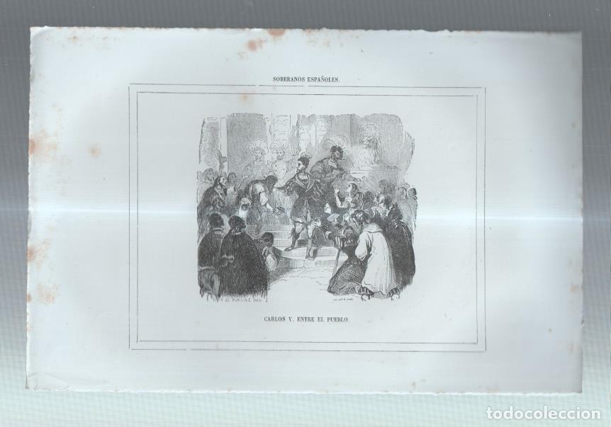 Cartes Postales: Lamina numero 23: Los Heroes y las maravillas del mundo: Carlos V entre el pueblo -