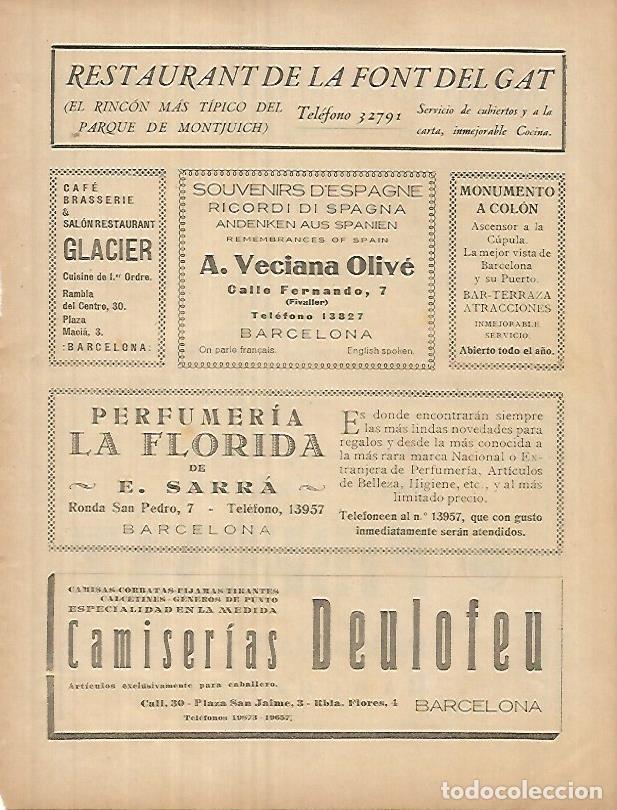 Cartoline: LAMINA 12295: Publicidad restaurante Font del Gat y perfumeria La Florida - Varios