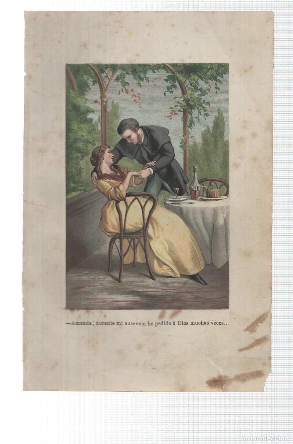 Cartes Postales: Lamina numero 18: Oscar y Amanda (amor y virtud triunfante), (se ignora nombre del ilustrador) -