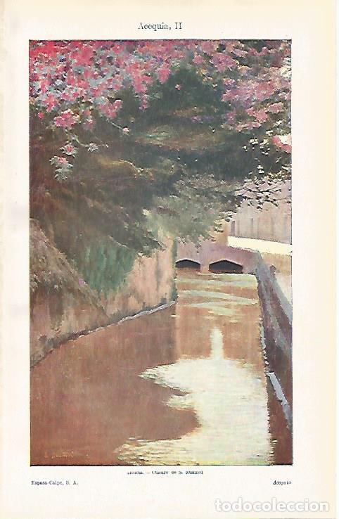 Postales: LAMINA ESPASA 31321: Acequia por Santiago Rusi&ntilde;ol - Varios