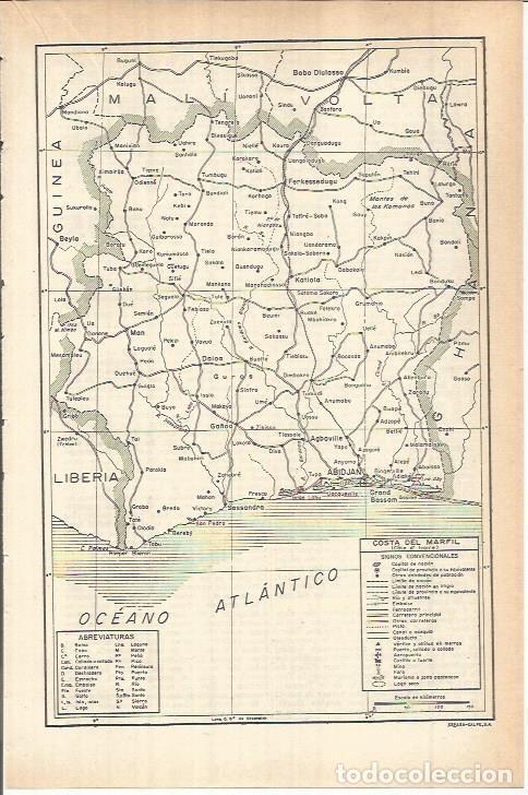 Postcards: LAMINA ESPASA 38070: Mapa de Costa de Marfil - Varios