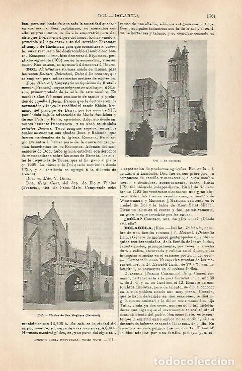 Postales: LAMINA ESPASA 31455: Catedral de Dol Francia - Varios