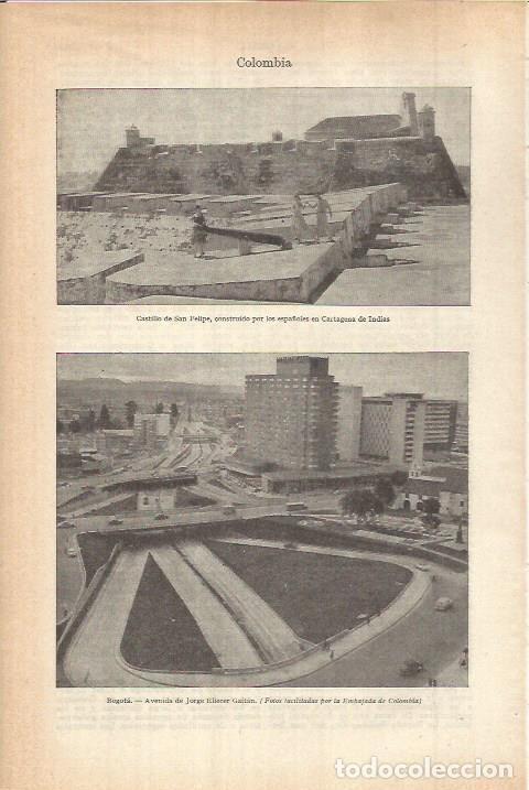 Postkarten: LAMINA ESPASA 38056: Castillo de San Felipe y Avenida de Jorge Eliecer en Bogota, Colombia - Varios