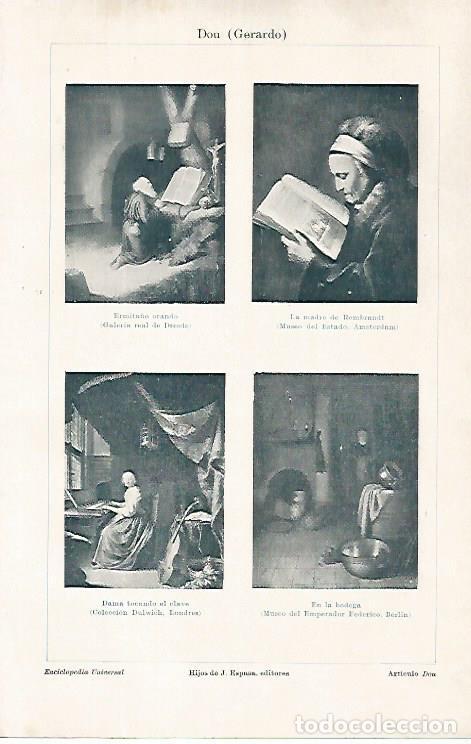 Postcards: LAMINA ESPASA 31516: Obras por Gerard Dou - Varios