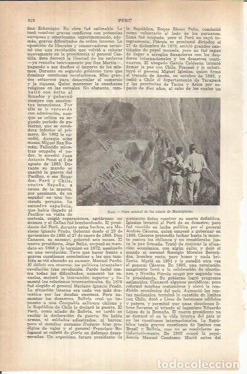 Cartes Postales: LAMINA ESPASA 37794: Machupichu, Peru - Varios