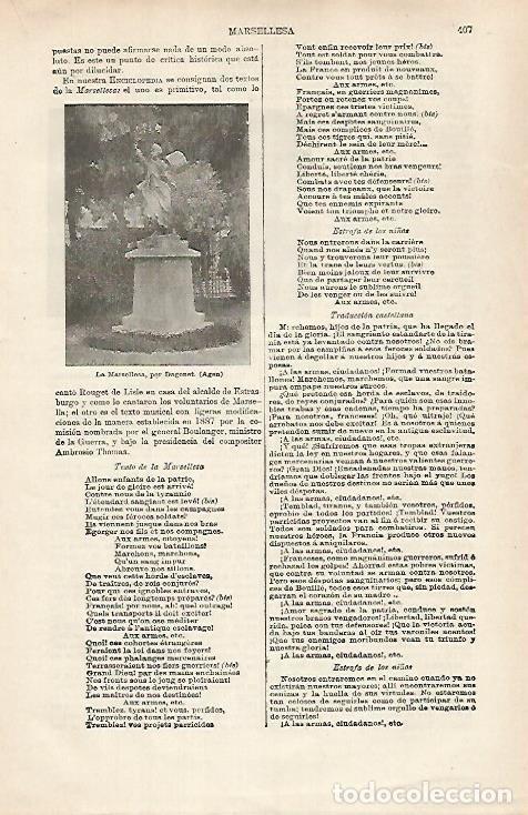 Postcards: LAMINA ESPASA 31715: Texto de La Marsellesa - Varios