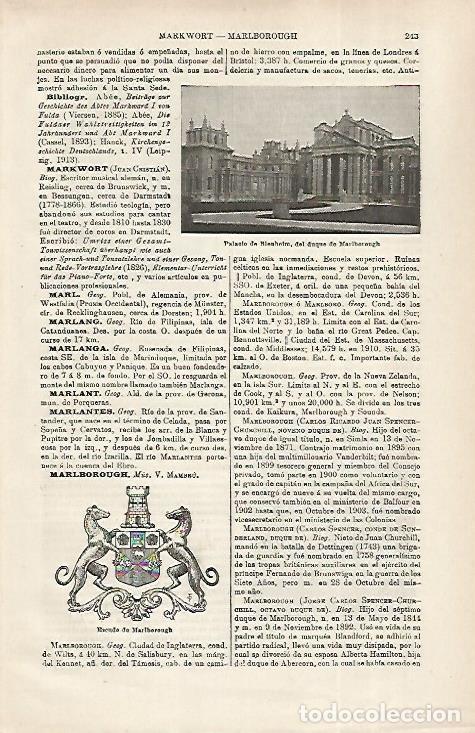 Postcards: LAMINA ESPASA 31692: Palacio de Bienheim y escudo de Marlborough - Varios