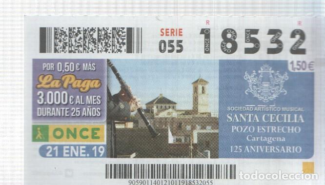Cartoline: Cupon de la Once tema: 125 aniversario de Santa Cecilia en Pozo Estrecho/Cartagena