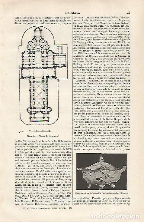 Postcards: LAMINA ESPASA 31712: Plano de la Catedral de Marsella - Varios