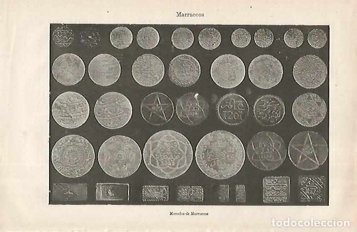 Postkarten: LAMINA ESPASA 31704: Monedas de Marruecos - Varios
