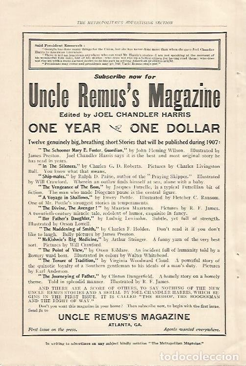 Postcards: LAMINA 12478: Publicidad de Uncle Remus s Magazine - Varios