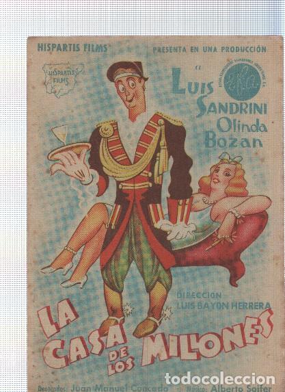 Postcards: Programa de cine: La casa de los millones don luis Sandrini y Olinda Bozan