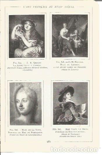 Cartes Postales: LAMINA V00231: Obras por J.B. Greuze, J. M. Nattier, M. Q. de la Tour y Madame Vigee Le Brun - Salom