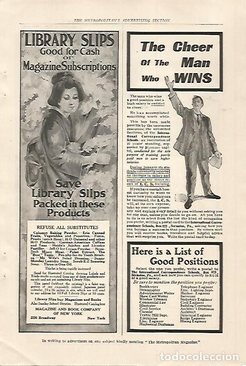 Cartes Postales: LAMINA 12477: Publicidad de Library Slips - Varios