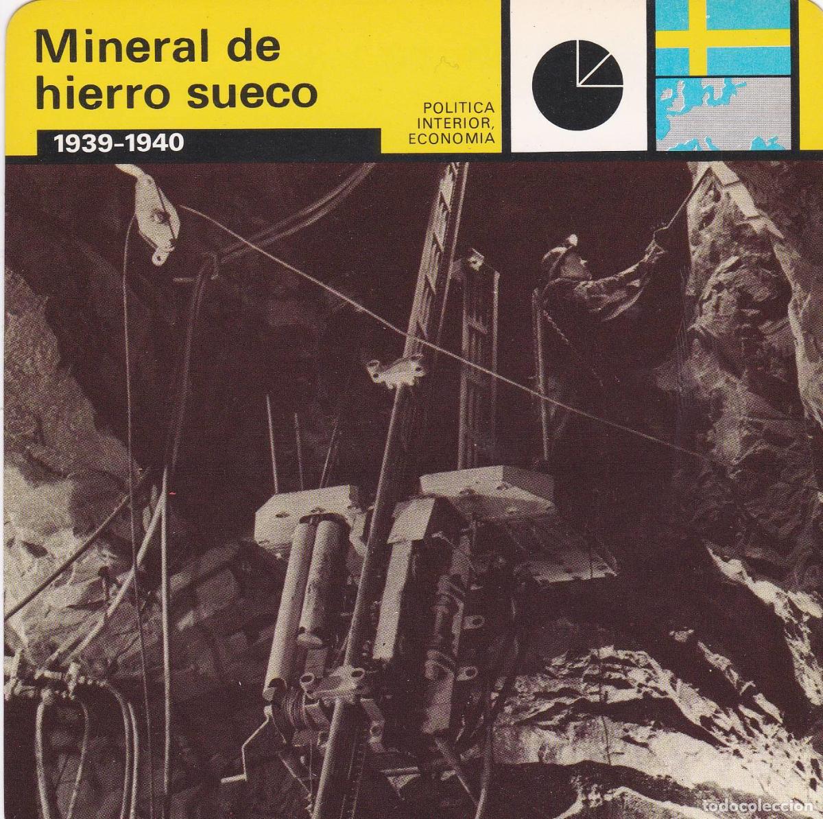 Postales: FICHA POLITICA INTERIOR ECONOMIA 86: MINERAL DE HIERRO SUECO. 1939-1940 - Varios