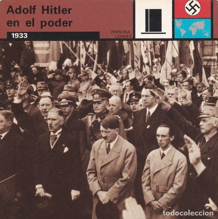 Postales: FICHA PERSONALIDADES 132: ADOLF HITLER EN EL PODER. 1933 - Varios - Foto 1