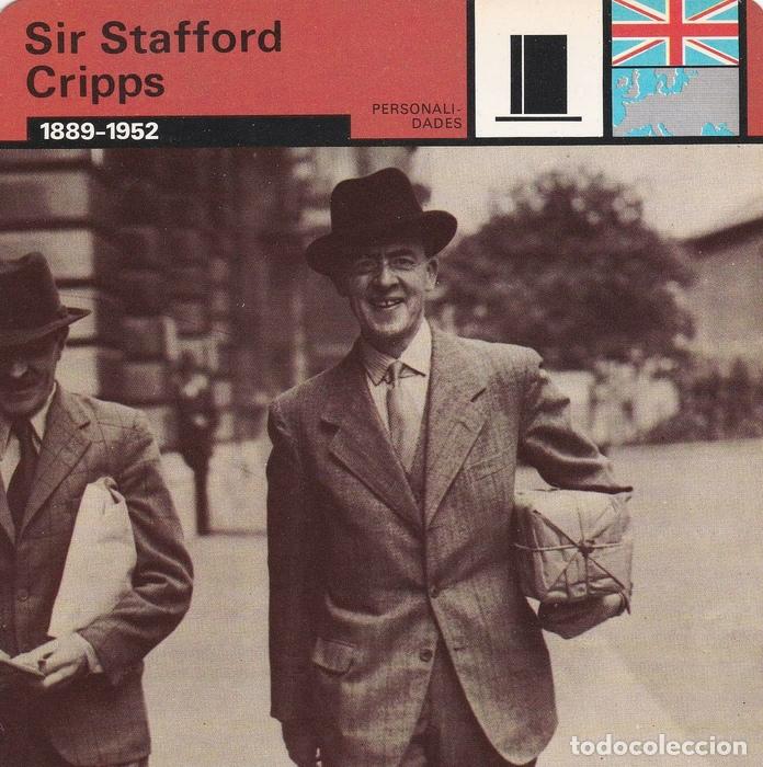 Cartoline: FICHA PERSONALIDADES 204: SIR STAFFRD CRIPPS. 1889-1952 - Varios