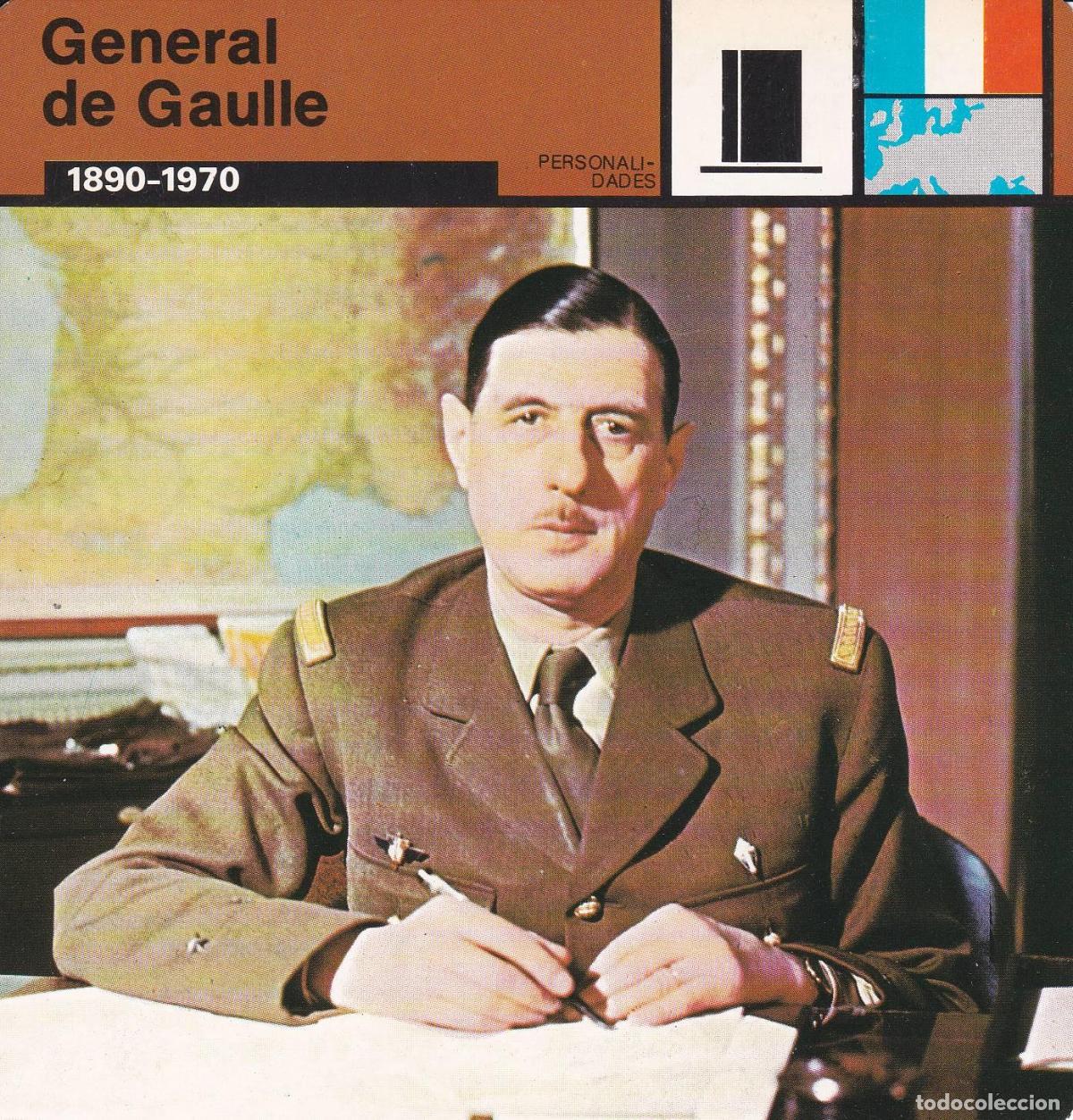 Postcards: FICHA PERSONALIDADES 235: GENERAL DE GAULLE. 1890-1970 - Varios