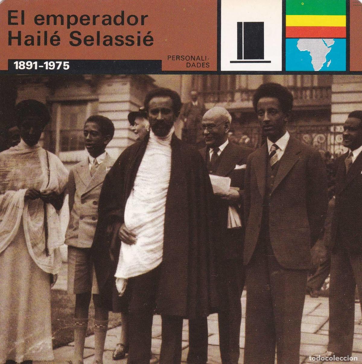 Cartoline: FICHA PERSONALIDADES 308: EL EMPERADOR HAILE SELASSIE. 1891-1975 - Varios