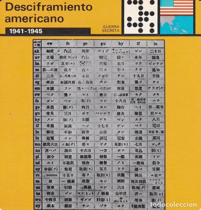 Cartoline: FICHA GUERRA SECRETA 369: DESCIFRAMIENTO AMERICANO. 1941-1945 - Varios