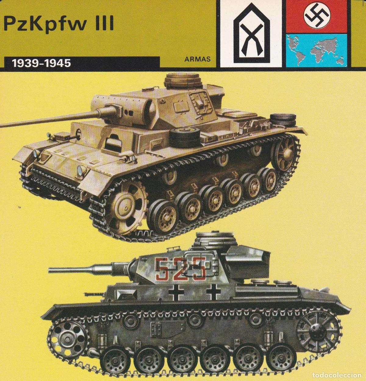Cartoline: FICHA ARMAS 387: PZKPFW III. 1939-1945 - Varios