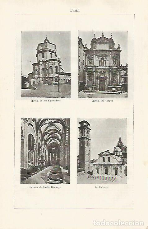 Cartes Postales: LAMINA ESPASA 31759: Iglesias y catedral de Turin - Varios