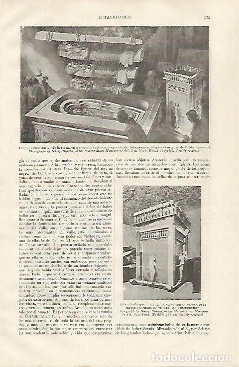 Cartes Postales: LAMINA ESPASA 31820: Dibujo de la Tumba de Tutankhamon - Varios