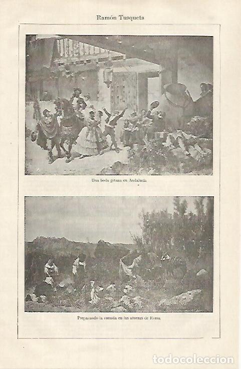 Cartoline: LAMINA ESPASA 31817: Una boda gitana en Andalucia y Preparando la comida por R. Tusquets - Varios