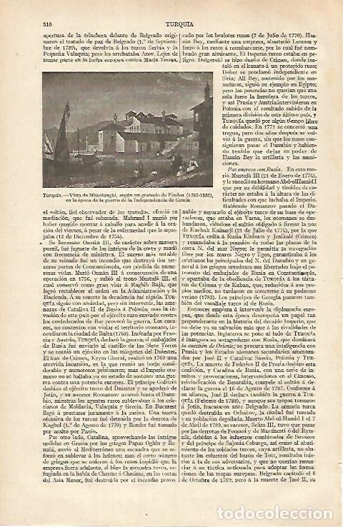 Cartoline: LAMINA ESPASA 31809: Vista de Missolunghi Turquia - Varios