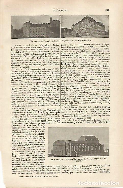 Postais: LAMINA ESPASA 31882: Universidad de Praga - Varios